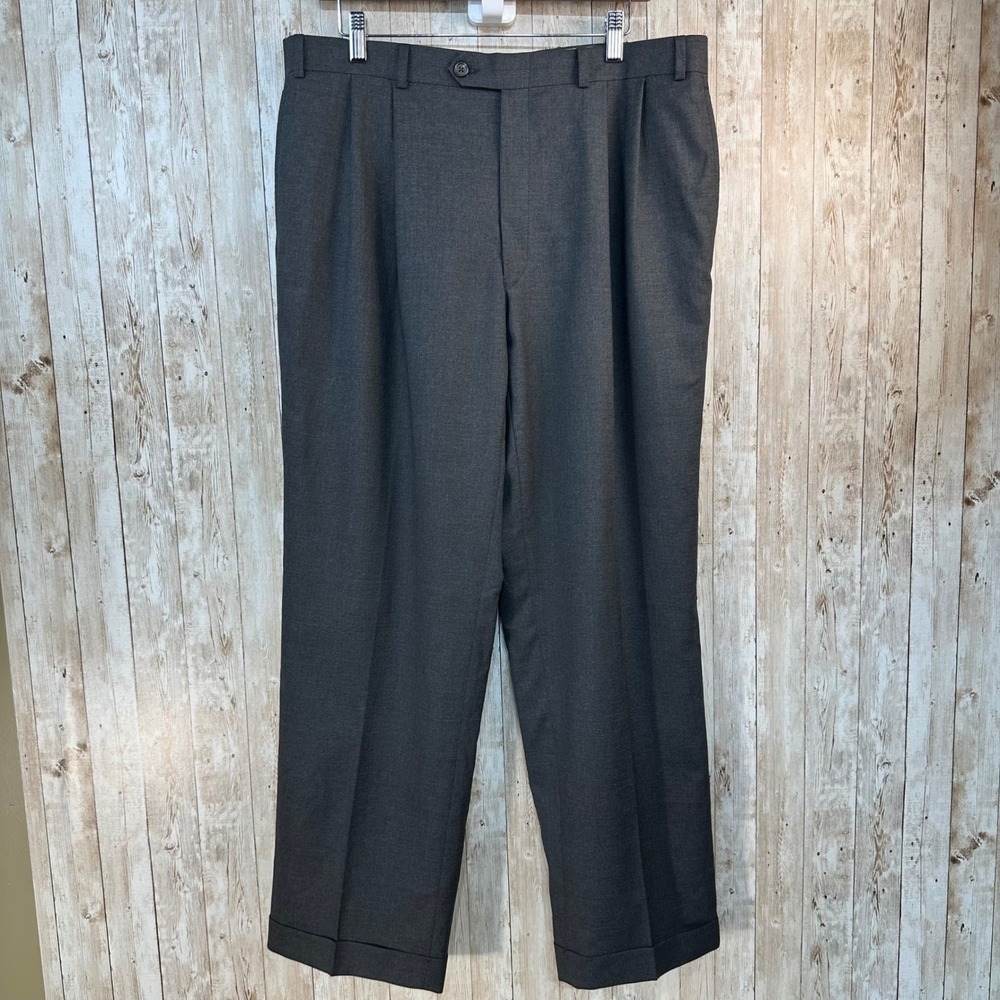 Lauren Ralph Lauren Total Comfort‎ Mens Suit Pants Charcoal Gray Pleated 34x30